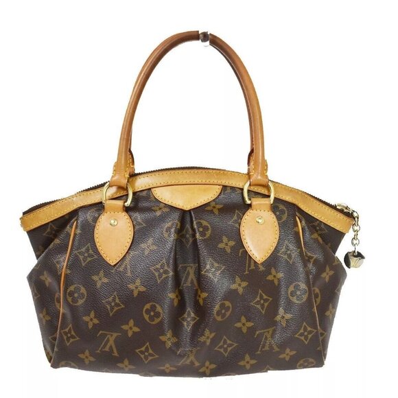 Auth LOUIS VUITTON Tivoli PM Hand Bag Monogram Leather Brown France - Picture 1 of 16